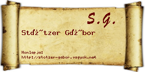 Stötzer Gábor névjegykártya